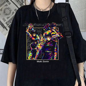 Bandai | 2026 Fashion Maki Zenin T-shirts Women Japanese Anime Comic T-shirts Jujutsu Kaisen Female Funny Clothing