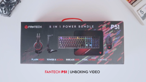 Fantech P51 5in1 Power Bundle Gaming Set Keyboard Mouse Headset Mousepad Headphone stand