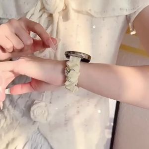 Elastic Bow Print Stretch Watch Band for Samsung Galaxy Watch 7 6 5 4 Correa Bracelet for Huawei Watch GT6 GT5 5Pro 46mm