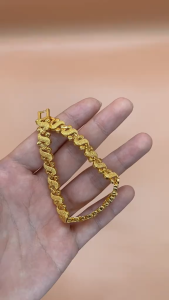 Gold 916 Original Ladies Bracelet Genuine 24K Real Gold Good Luck Bracelet Flower Bracelet Fashion Jewelry for Mom and Girlfriend Birthday Gift