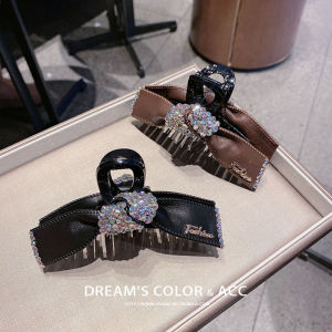 กิ๊บติดผมหนังลายฉลามสไตล์เกาหลีประดับเพชร ทรงสั้นหรูหรา สไตล์ฝรั่งเศส เครื่องประดับผมแฟชั่นสำหรับสาวๆ