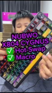 Nubwo X804 CYGNUS 75% Knob คีย์บอร์ด(มีสาย) BLUE Switch Hot-Swap 3pinMacro Mini RGB ประกัน2ปี ส่งฟรี