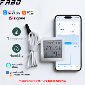 Newest Screen Display WiFi/Zigbee Thermo-Hygro Meter Tuya Smart Environment Gauge With External Probe APP Remote Data View