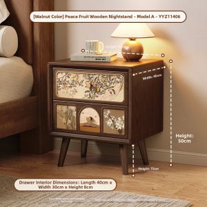 MR ART | Retro Style Bedside Storage Closet With Clothes Hanger And Drawer