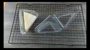 Sweet Home.my Cake Slice Container Triangle Dessert Box Clear PS Reusable Sandwich Pastry Packing Stackable With Lid Bakery Takeaway