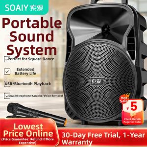 soaiy | High Power Portable Bluetooth Speaker for Outdoor Performances 8 Inches