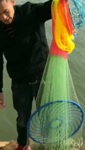 High Strength Flying Disc Cast Net Durable Tire Line Hand Throw Fishing Net for River Lake Pond Sea