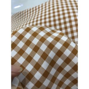 vải cotton sọc caro màu nâu  mềm mịn đẹp giá 1m_( khổ 1m5)