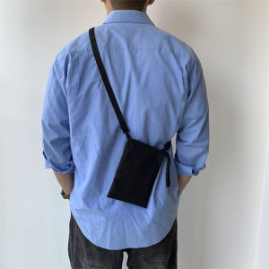 High-Quality No-Print Crossbody Sling Bag for Men and Women Casual Canvas Mini Japanese Style Lightweight Mobile Phone Bag