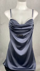 MIMI SHOP ชุดนอนซาติน ชุดนอนเเซ่บๆ ชุดนอนเซ็กซี่ 💖 กระโปรงเอวแคบ พร้อมจัดส่ง M-400