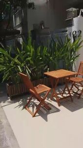 [HCM]Bàn cafe xếp gọn 60x60x72cm (Vàng nhạt) Bàn gỗ ngoài trời cao 72cm bàn cafe ngoài trời 60vuông