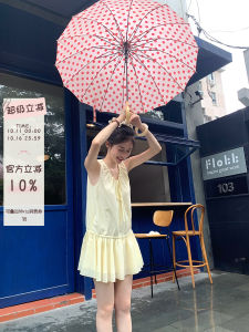 Sinbounboun French Style Pure Desire V-neck Waist-cinching A-line Puffy Skirt Dress Womens Sleeveless High-waisted Dress