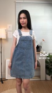 [W0210] เอี๊ยมกระโปรงยีนส์ เอี๊ยมยีนส์  มีไซส์ S-2XL  งานจริงน่ารักมาก แมทช์ได้ทุกลุค  ทรงหลวม ผ้ายีนส์นิ่ม สไตล์เกาหลี