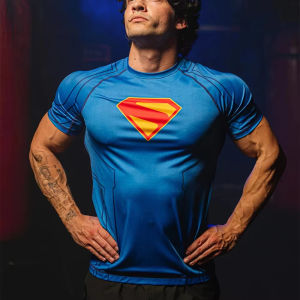 Hot Toys | 2026 Summer Hot Selling Fashion Superhero Blue Superman 3D Printed Design Outdoor T-shirt Hip Hop Street Roundneck T-shirt