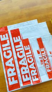 Beg Kurier [ Courier Bag Parcel Bag Printing Fragile ] 50pcs with Pocket Plastik Kurier Beg Rapuh