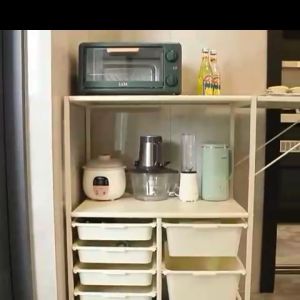 Kitchen Organizer Movable Trolley Carbon Steel Oven Rack With Wheels And Expandable Worktop Storage Rack