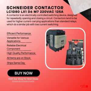Schneider Contactor - LC1D80 LX1 D6 M7 220VAC 125A