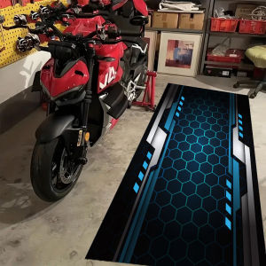 VIKAMA Motorcycle Garage Floor Mat Racing Display Mat Oil Resistant Wear Resistant Carpet for Workshop Corridor Home Decor
