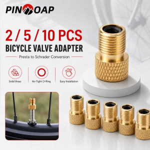PINMOAP 2/5/10PCS Bike Valve Adapter Converter Bicycle Presta To Schrader Pump Nozzle Connector For Mtb Road Bike Tire Accessori