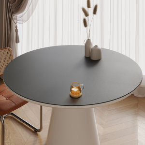 Pure Color Leather round Table Mat Small Tea Table Pad round Tablecloth Waterproof Oil-resistant No-wash High-end Feeling