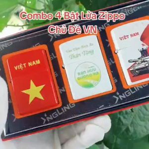 Bật Lửa Zippo Sơn Tĩnh Điện Bản Đô Việt Nam Sơn 2 Mặt Đời Số A-24 ( Tặng Kèm Đá Bấc)