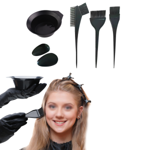 8Pcs Hair Dyeing Kit Set with Bowl Brushes Clips Gloves Professional Home Salon Coloring Tools for DIY Hair Color