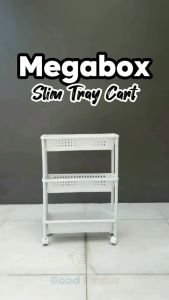 Megabox Versatile Storage Solution - Adjustable Multi-Color Slim/Foldable Tray Cart 3/4-Layer - MG133/MG134