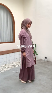 SHABIYAN-614 Gamis Wanita Remaja dan Dewasa Model Rompi Cardigan