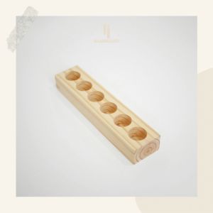 Rak Tabung Penyimpanan Biji Kopi Kayu Balok / Display Botol Kaca Pajangan Teh / Dudukan Jar Penyimpanan Bumbu Dapur / Coffee Bean Tube Storage / Tea Tube Wooden Stand Holder