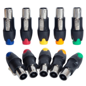 Metal Speakon NL4FC 4 Pin Male Plug Audio Power Amplifier Speaker Cable Connector Ohmic Stage Solder-free Wire Accessory