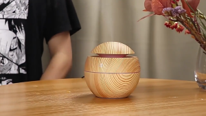 [SG Stock] Portable Wooden Grain Humidifier Ultrasonic Cool Mist Maker with Essential Oil Diffuser