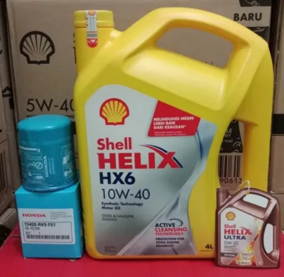 Shell Helix Hx6 10w-40 4L + Paket filter Honda Mobillio BRV HRV Brio JAZZ