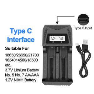 1/2/4 Slots Intelligent LCD Battery Charger for 18650 4.2V Rechargeable Lithium Battery 1.2V Rechargeable NI-MH AA/AAA Battery