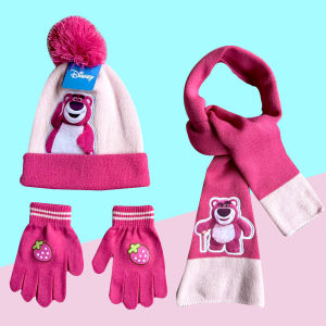 BLOKEES | New Autumn and Winter Children Ice and Snow Elsa Cartoon Scarf Hat Glove Three-Piece Warm Boy Girl Child Hat Pompon Beanie Cap