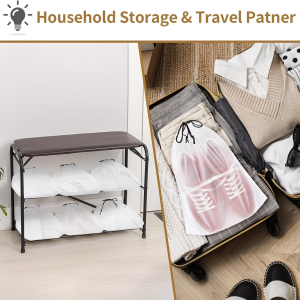 5-Pack Travel Shoe Storage Bags – Durable Plastic Organizers with Transparent Design for Easy Identification Space