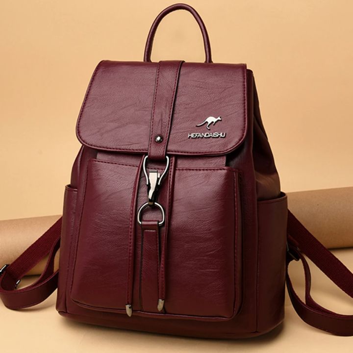Bagpack Luxury Women Backpack Soft Leather Backpacks for Teenage Girls Female School Shoulder Bags for Women 2025 Mochila Sac