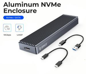 ORICO 10Gbps  Dual Protocol M.2 SSD Case Support M2 NVME NGFF SATA SSD Disk For PCIE M Key B+M Key USB C Hard Drive Enclosure