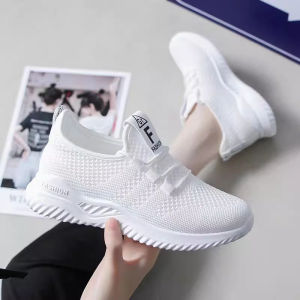 Womens Sport Shoes 2025 Summer New Mesh Breathable Versatile Casual Shoes Korean Style Soft Bottom Anti-slip Hollow out White Sneakers