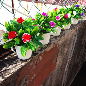 Azgalery PBP59 / Tanaman Hias Pot Bunga Plastik Mini Ornamen Dekorasi Ruangan Artificial Flower / COD