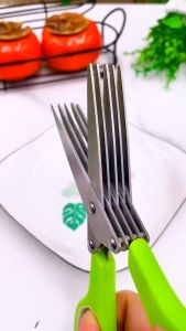 Kitchen Herb Scissors Multi Layer Scallion Purple Vegetable Pepper Scissors