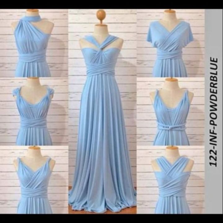 SALE!! SALE!! POWDER BLUE INFINITY DRESS WITH ATTACHED TUBE FLOOR