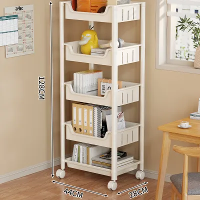 Multi-level Mobile Storage Shelf Bookcase for Living Room Use