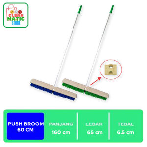 Sapu Outdoor Sapu untuk konblok beton dan jalan/Clean Matic Push Broom 60 cm - Biru