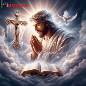 Huacan Full Square Round Drill Diamond Painting Jesus Christian Diamond Mosaic Portrait Religion Art Decorative Paintings