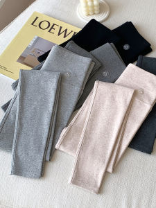Womens Pure Color Leggings Autumn Winter Warm Inner Wear Cotton Tight Pants Casual Nine Points Nylon Spandex Blend Small Foot Pants