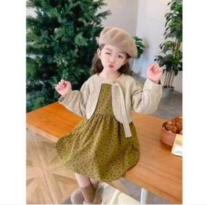 BAJU GAUN DRESS CARDIGAN (MENYATU) ANAK PEREMPUAN IMPORT PREMIUM/DRES IMPORT ANAK CEWEK KEKINIAN UMUR 3 BULAN -4Tahun