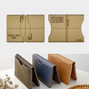 YOMDID 2pcs/set Handmade Leather Pocket Wallet Making Kraft Paper Template DIY Mini Wallet Template Leathercraft Supplies