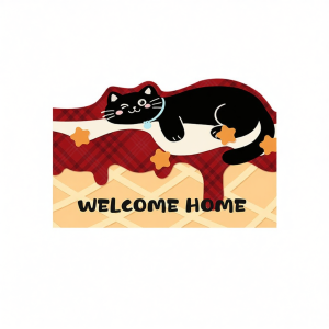YUNHAOBUYI | Red Cartoony Apple Door Mat PVC No-Wash Easy-Clean Cuttable