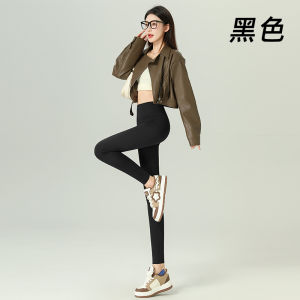 กางเกงโยคะเอวสูงบุขนแกะหนา ทรงสลิมฟิต กางเกงขายาวผู้หญิง ใส่ในฤดูใบไม้ร่วงและฤดูหนาว กางเกงยีนส์ทรงสลิมฟิต