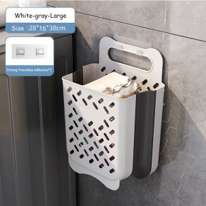 1PCS Wall-Mounted Dirty Clothes Basket large-Capacity Folding Storage Basket Strong load-Bearing Hollow Design For Ventilation